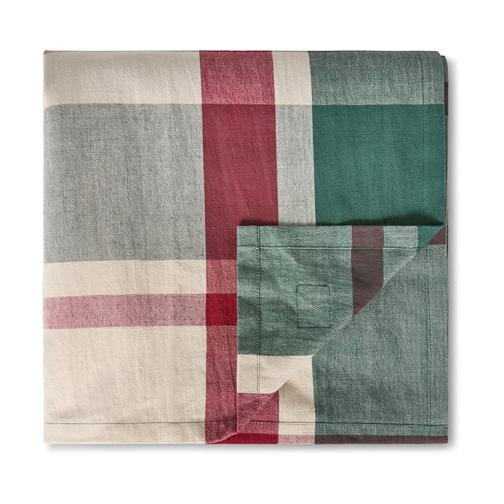 Groen-rood Checked linnen/katoenen tafellaken, 150x250 cm Lexington