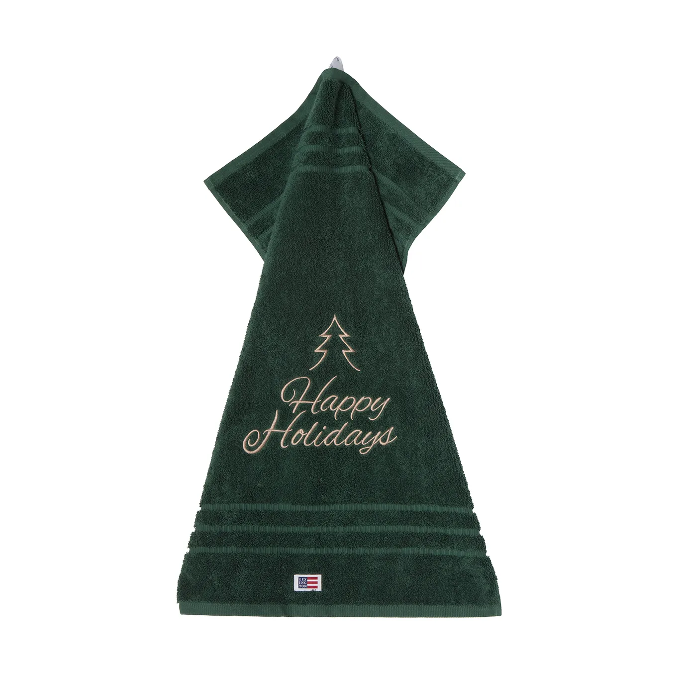 Happy Holidays Juniper biologische handdoek 50x70 cm, Green-Light Beige Lexington