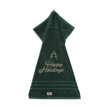 Happy Holidays Juniper biologische handdoek 50x70 cm - Green-Light Beige - Lexington