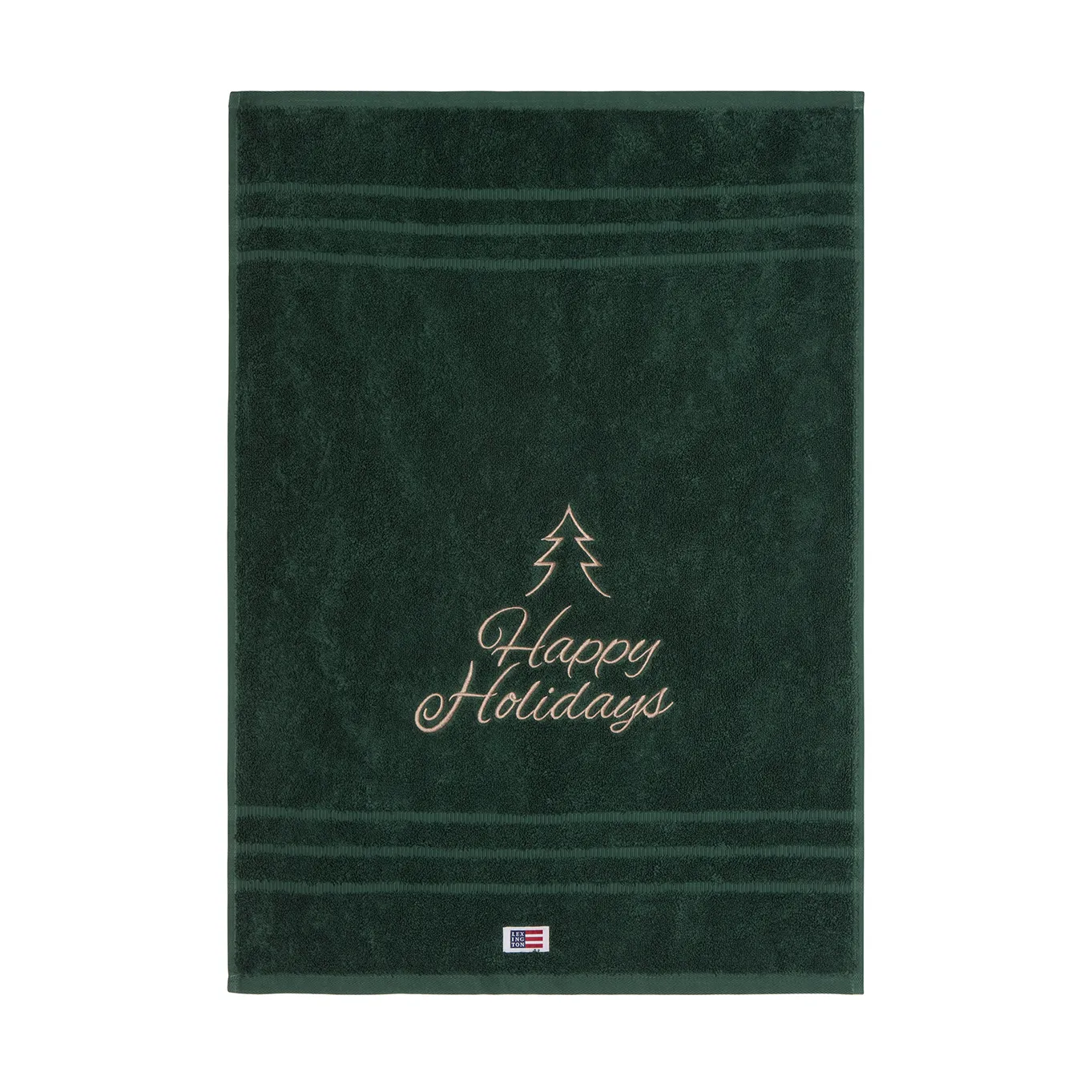 Happy Holidays Juniper biologische handdoek 50x70 cm, Green-Light Beige Lexington