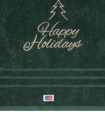 Happy Holidays Juniper biologische handdoek 50x70 cm - Green-Light Beige - Lexington
