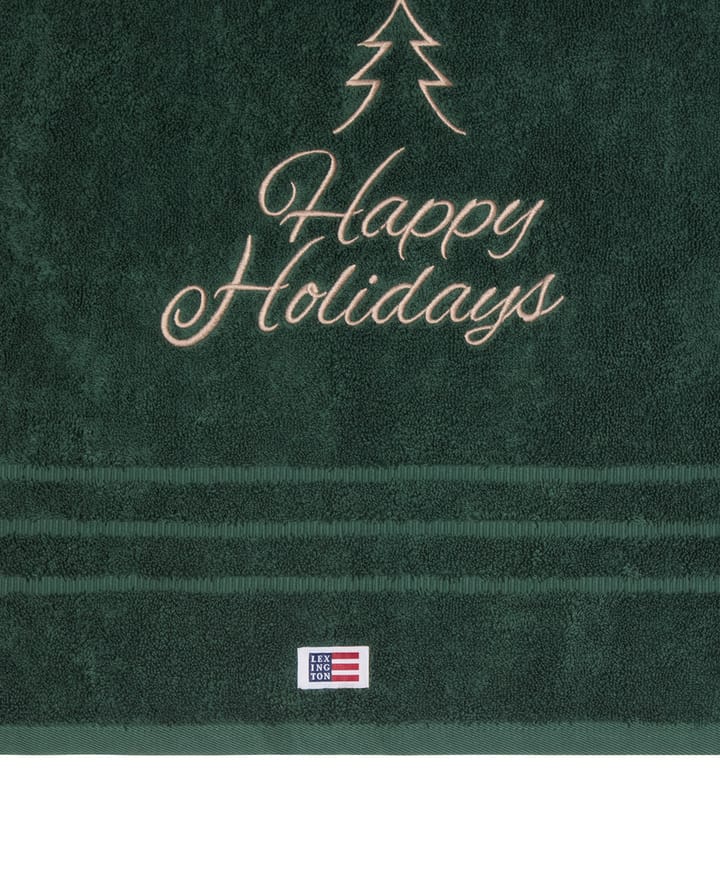 Happy Holidays Juniper biologische handdoek 50x70 cm, Green-Light Beige Lexington