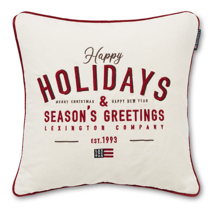 Happy Holidays kussenhoes 50x50 cm - Wit - Lexington