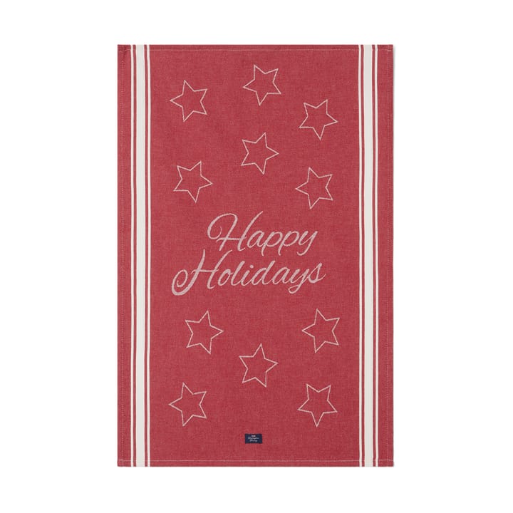 Happy Holidays theedoek 50x70 cm, Rood Lexington