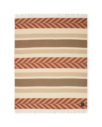 Herringbone Striped Recycled Wool plaid 130x170 cm - Copper-brown - Lexington