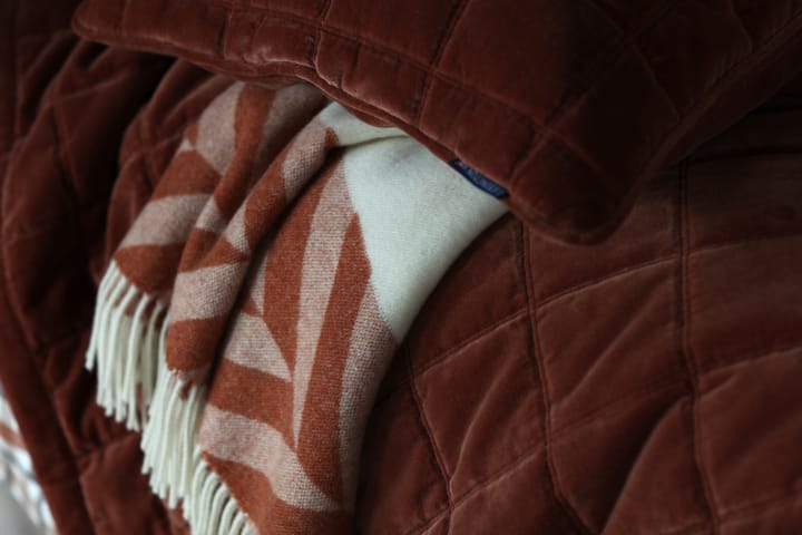 Herringbone Striped Recycled Wool plaid 130x170 cm, Copper-brown Lexington