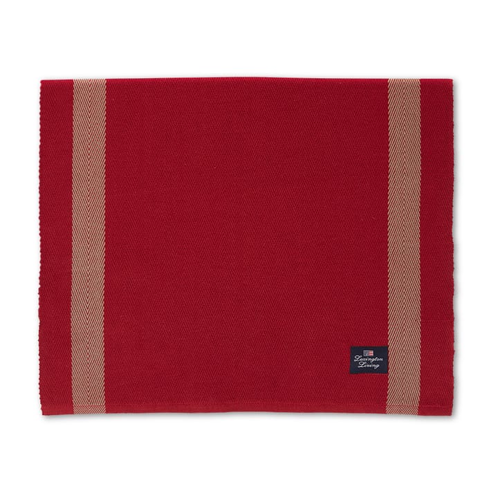 Herringbone with Stripes placemat 40x50 cm - Red-beige - Lexington
