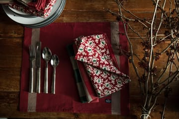 Herringbone with Stripes placemat 40x50 cm - Red-beige - Lexington
