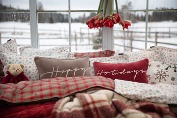 Holidays Cotton Velvet kussen 30x50 cm - Red-white - Lexington