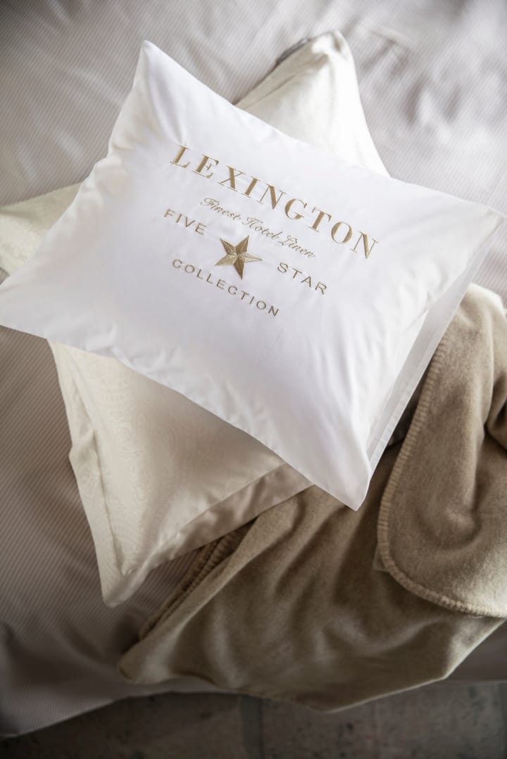 Hotel Embroidery kussensloop 50x60 cm, Wit-lichtbeige Lexington