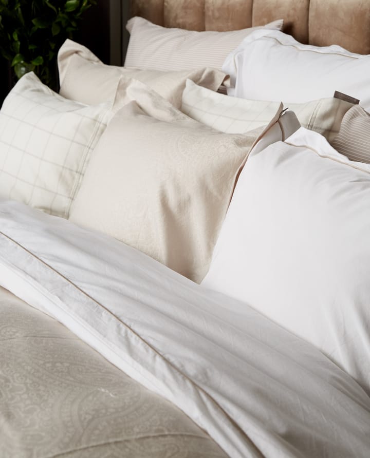 Hotel Light Flannel kussensloop 50x90 cm, Wit-lichtbeige Lexington