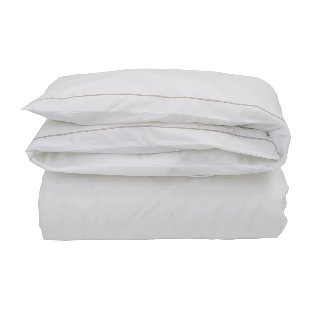 Hotel Percale dekbedovertrek 150x210 cm, Wit-lichtbeige Lexington