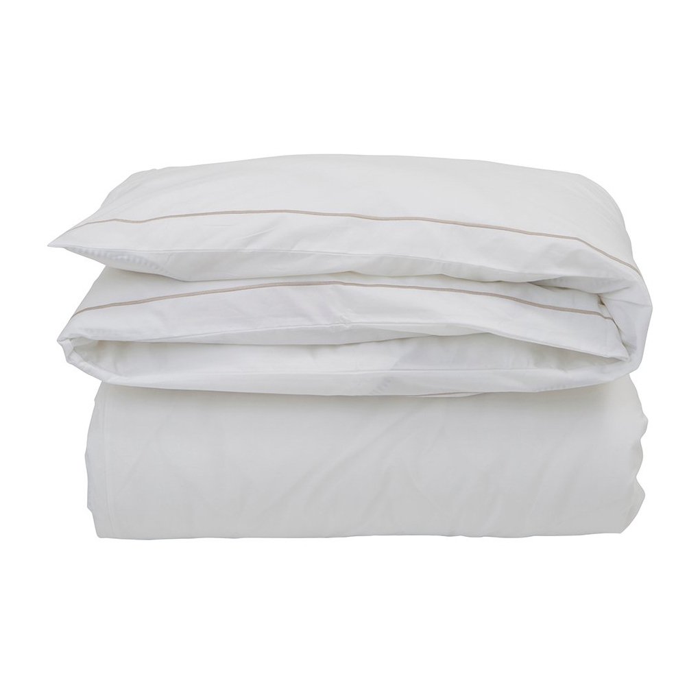 Lexington Hotel Percale dekbedovertrek 150x210 cm Wit-lichtbeige