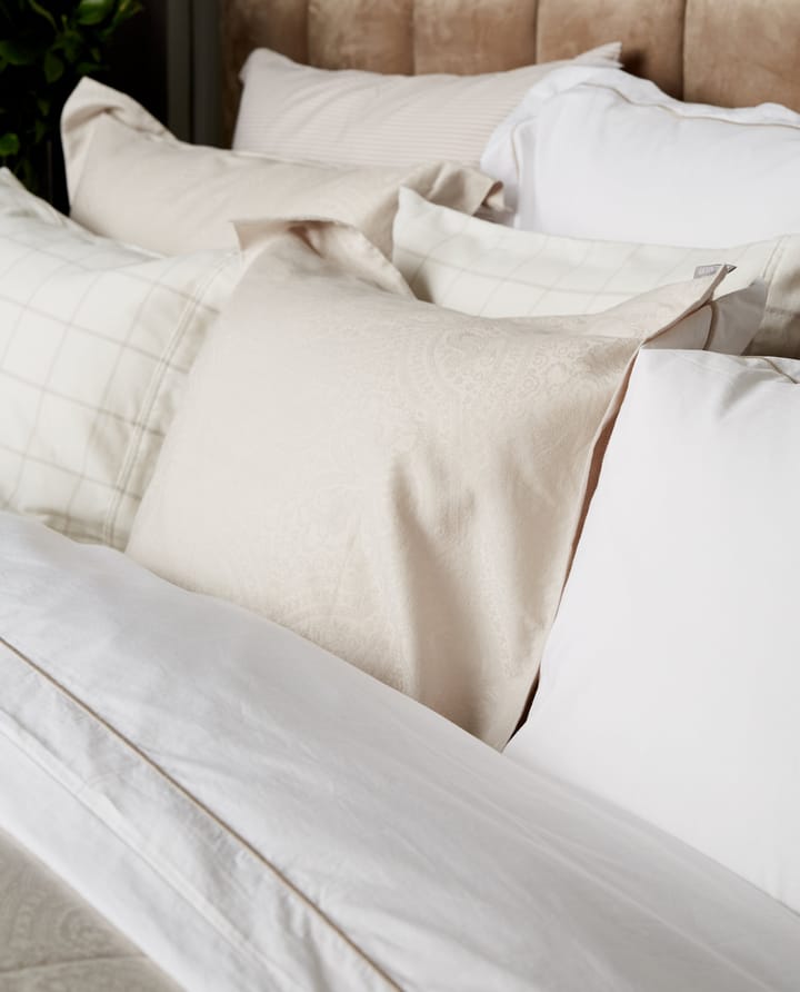 Hotel Percale dekbedovertrek 150x210 cm, Wit-lichtbeige Lexington