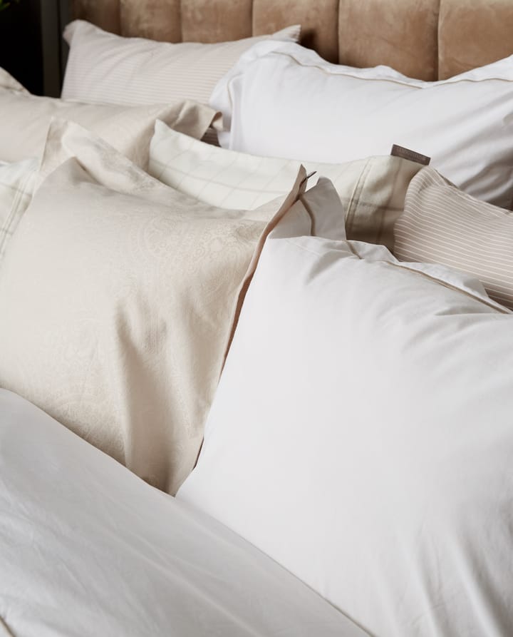 Hotel Percale kussensloop 65x65 cm, Wit-lichtbeige Lexington