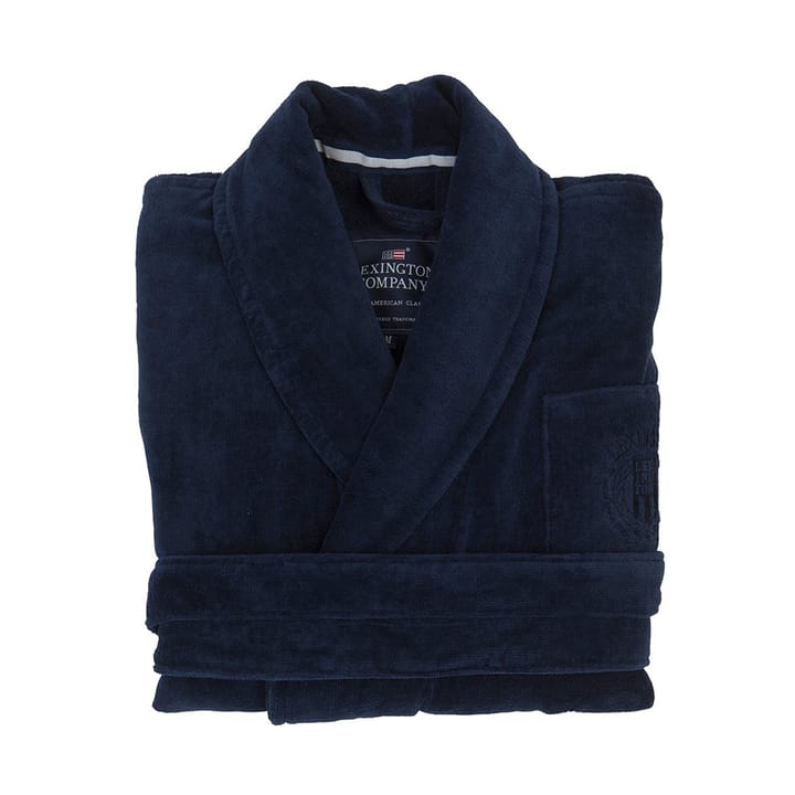 Hotel Velour ochtendjas M - Dress Blue - Lexington