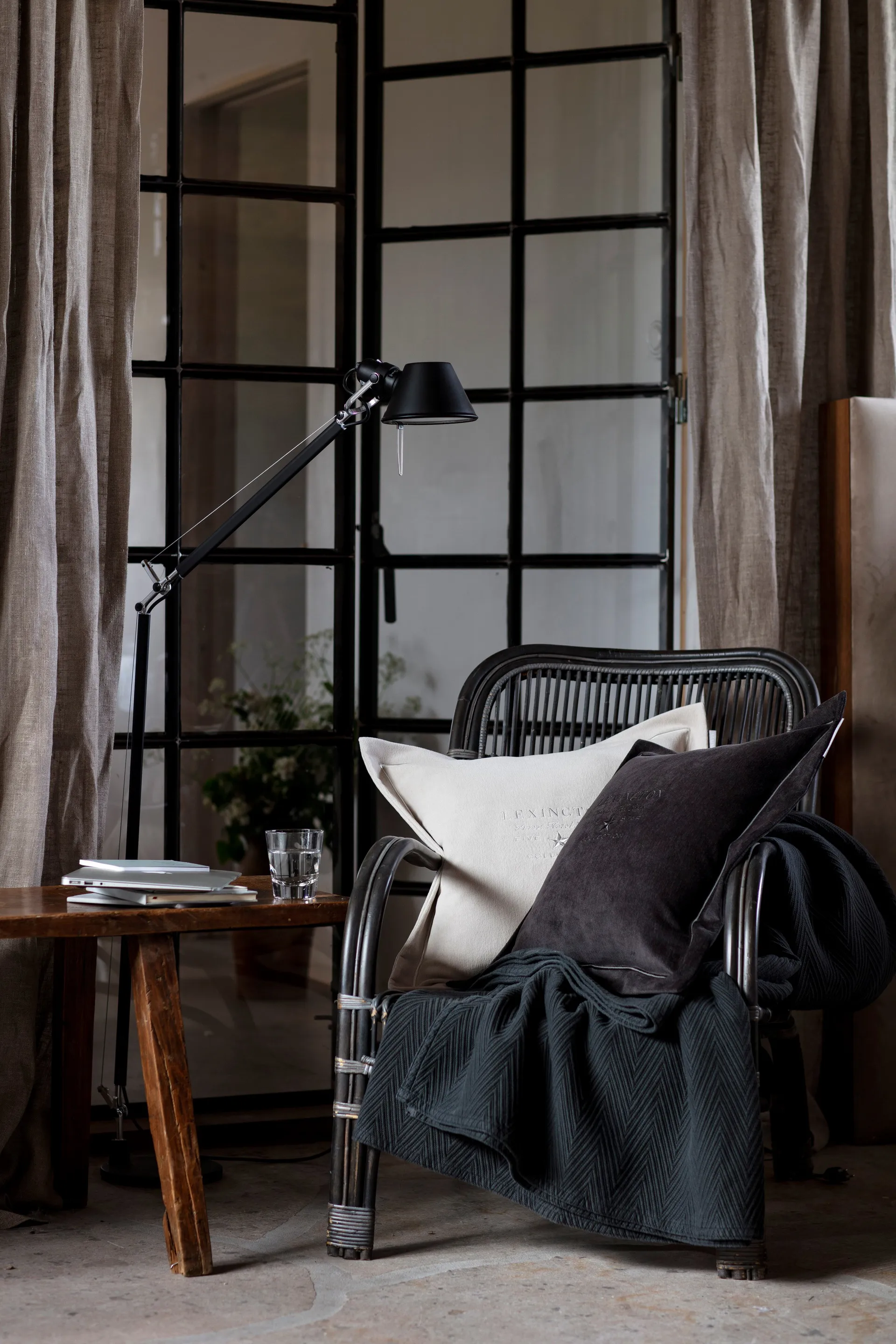 Hotel Velvet kussenhoes 50x50 cm, Donkergrijs Lexington