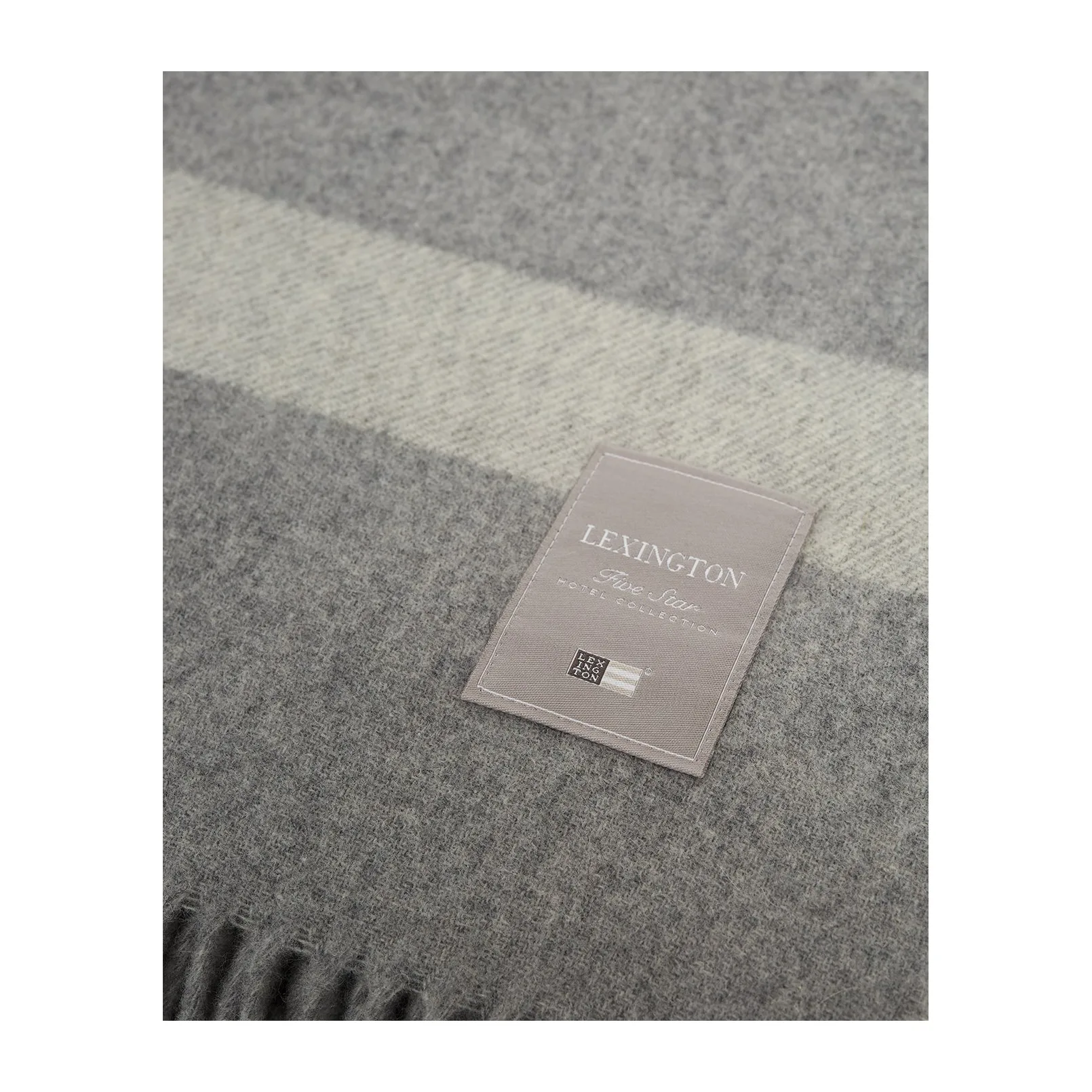 Hotel Wool wollen plaid 130x170 cm, Grijs-wit Lexington