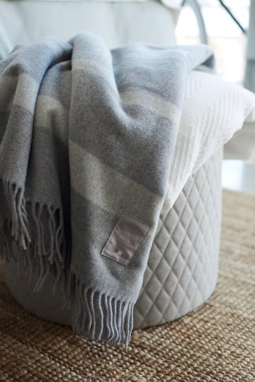Hotel Wool wollen plaid 130x170 cm - Grijs-wit - Lexington