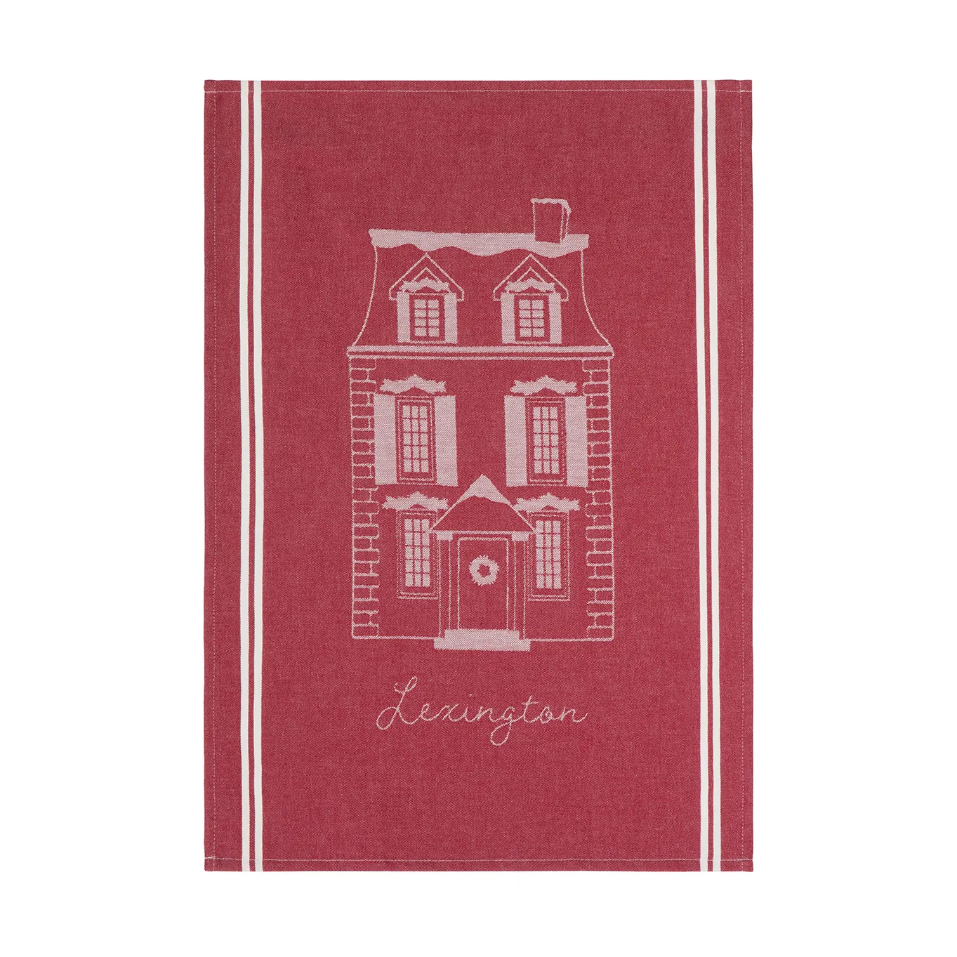 House biologische katoen keukendoek 50x70 cm, Red-white Lexington