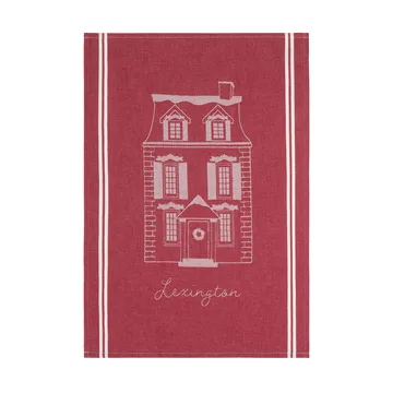 House biologische katoen keukendoek 50x70 cm - Red-white - Lexington