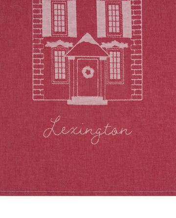 House biologische katoen keukendoek 50x70 cm - Red-white - Lexington