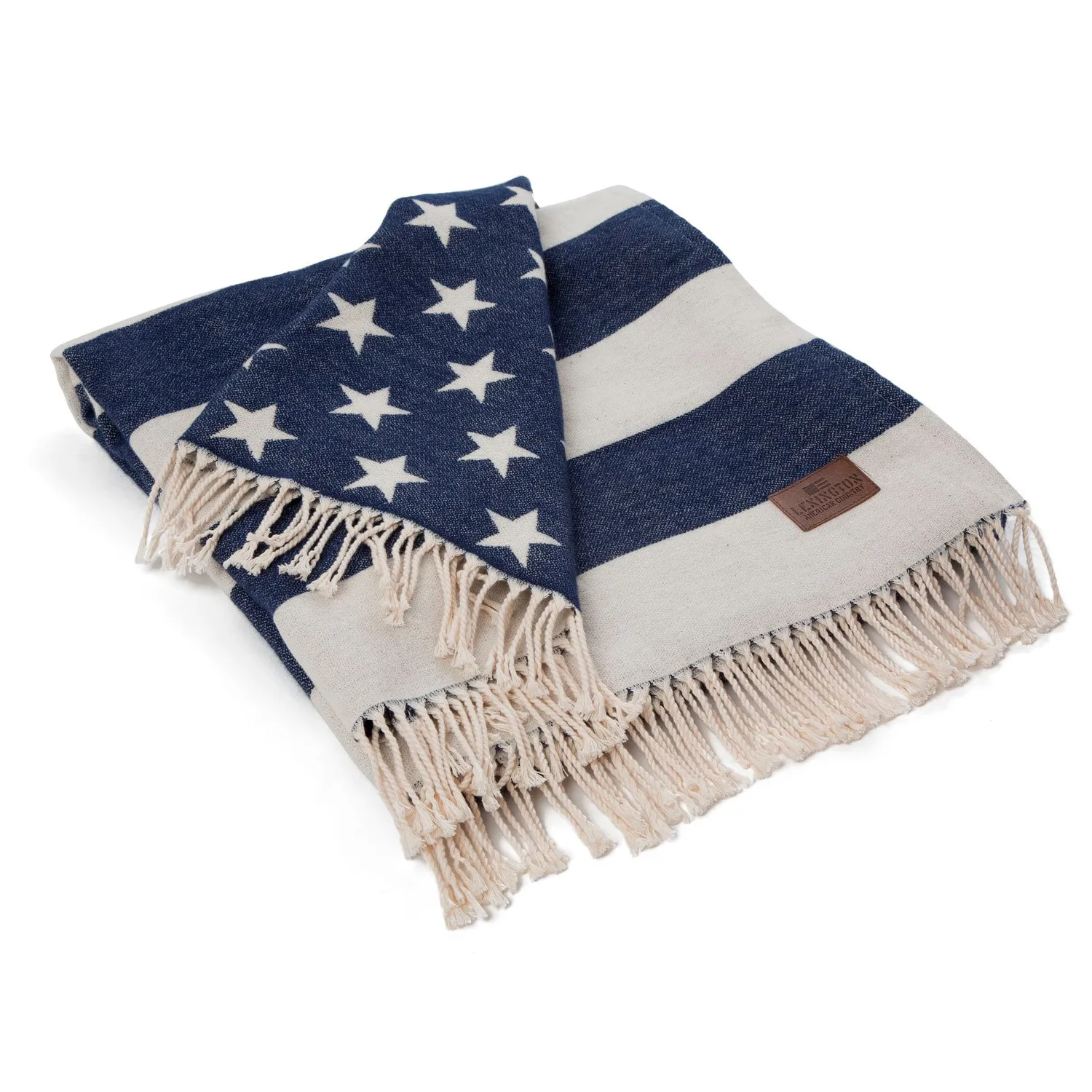 Icons Flag plaid 130x170 cm, White-navy Lexington