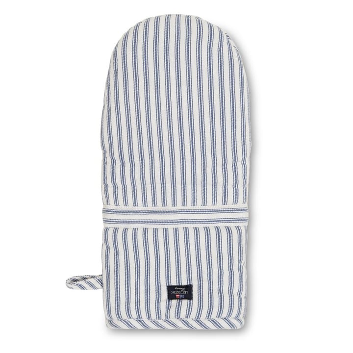 Icons Herringbone Striped ovenwant - Blue-white - Lexington