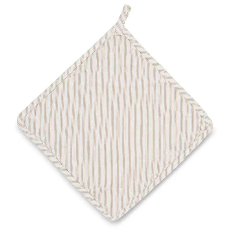 Icons Herringbone Striped pannenlap, Beige-white Lexington