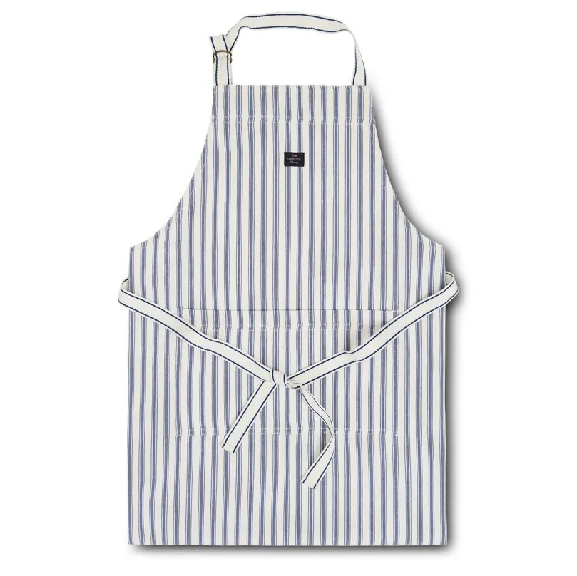Icons Herringbone Striped schort, Blue-white Lexington