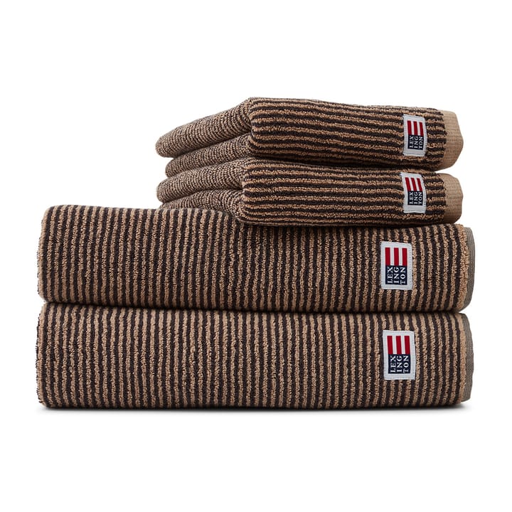 Icons Original Striped handdoek 30x50 cm - Tan-dark gray - Lexington