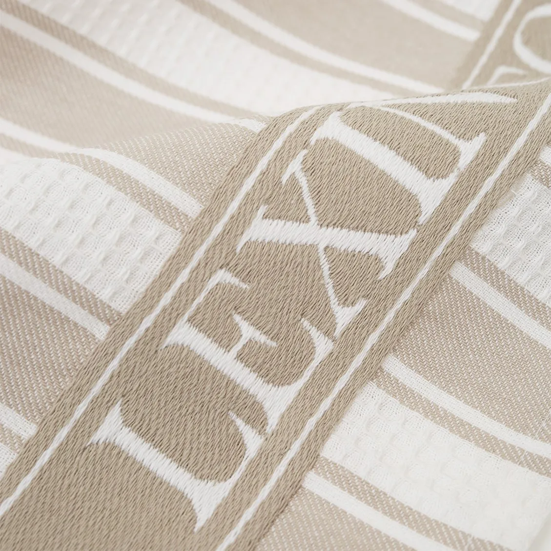 Icons Waffle Striped keukenhanddoek 50x70 cm, Beige-white Lexington