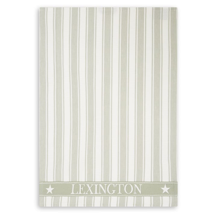 Icons Waffle Striped keukenhanddoek 50x70 cm - Sage green-white - Lexington