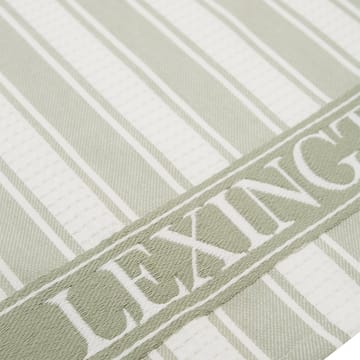 Icons Waffle Striped keukenhanddoek 50x70 cm - Sage green-white - Lexington