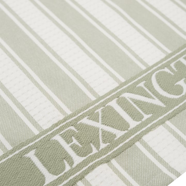 Icons Waffle Striped keukenhanddoek 50x70 cm, Sage green-white Lexington