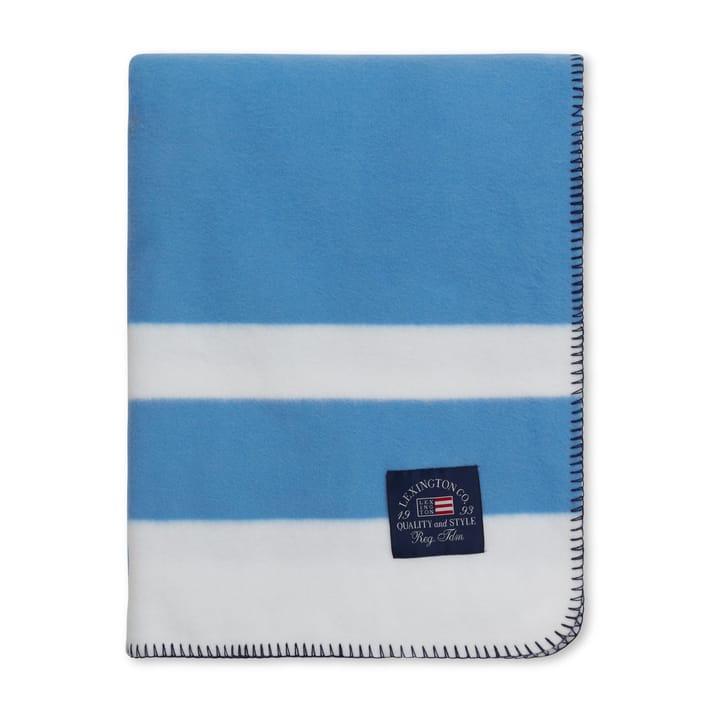 Irregular Striped Fleecedeken 130x170 cm, Blue-White Lexington