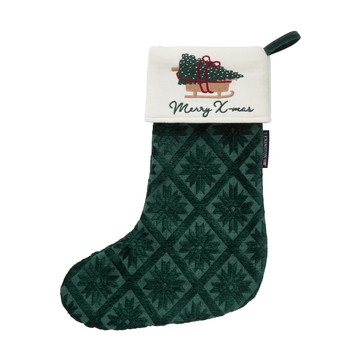 Jacquard ecologische katoen/viscose kerstkous - Green - Lexington