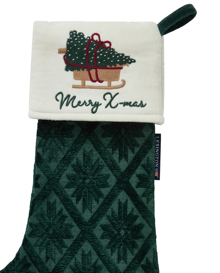 Jacquard ecologische katoen/viscose kerstkous, Green Lexington
