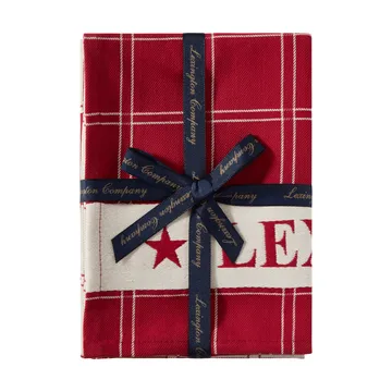 Jacquardgeweven katoenen keukendoek - Red-white, 50x70 cm - Lexington