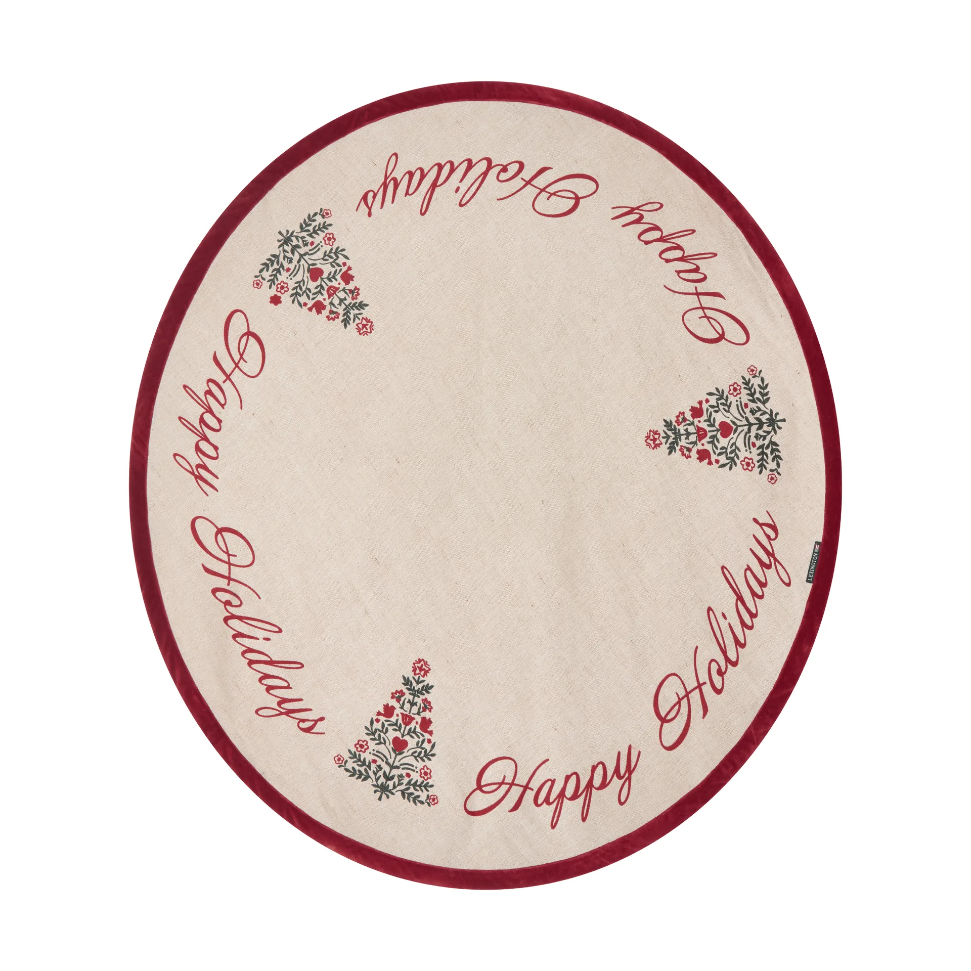Jute Cotton Christmas Tree kerstboomkleed Ø110 cm, Natural-red Lexington