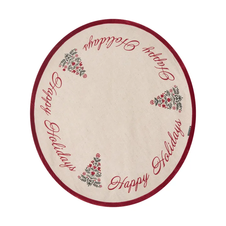 Jute Cotton Christmas Tree kerstboomkleed Ø110 cm - Natural-red - Lexington