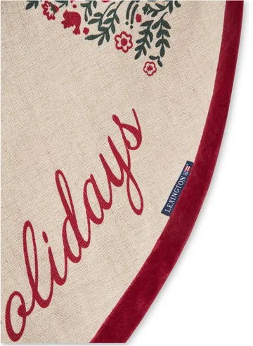 Jute Cotton Christmas Tree kerstboomkleed Ø110 cm - Natural-red - Lexington