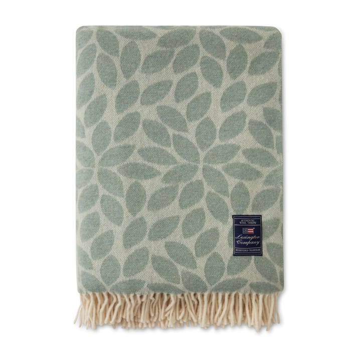 Leaves Recycled Wool Jacquard wollen plaid 130x170 cm, Groen Lexington