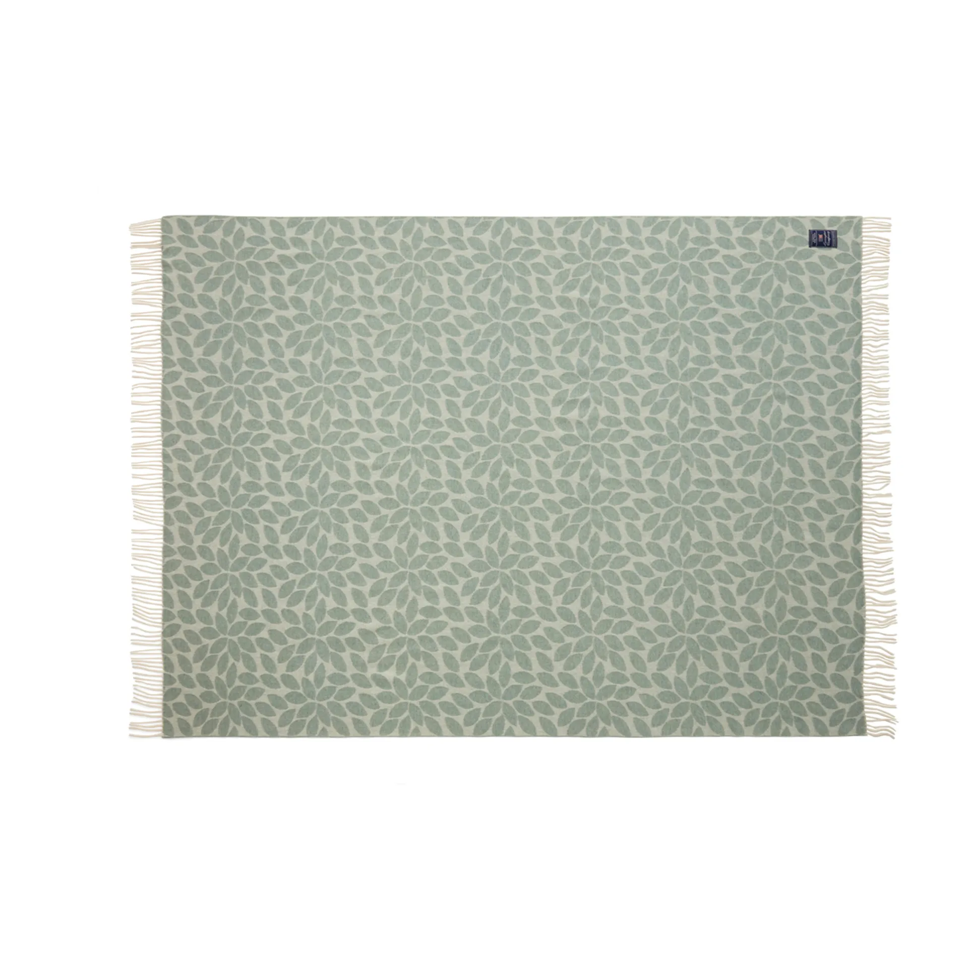 Leaves Recycled Wool Jacquard wollen plaid 130x170 cm, Groen Lexington