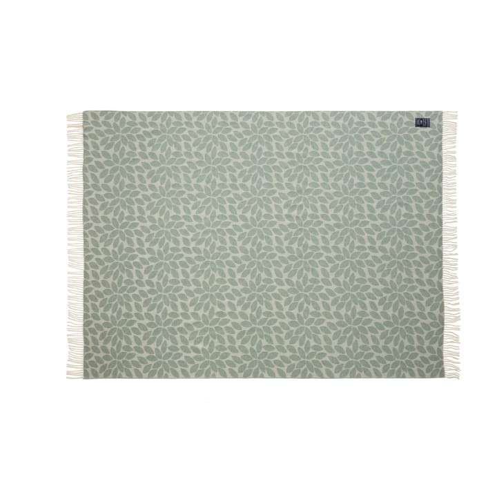 Leaves Recycled Wool Jacquard wollen plaid 130x170 cm, Groen Lexington