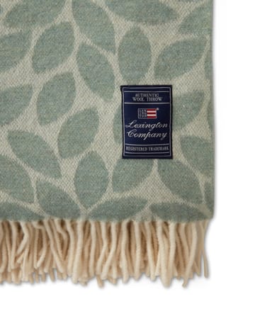 Leaves Recycled Wool Jacquard wollen plaid 130x170 cm - Groen - Lexington