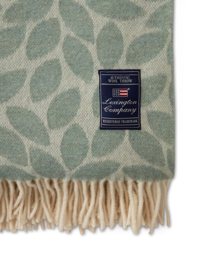 Leaves Recycled Wool Jacquard wollen plaid 130x170 cm, Groen Lexington