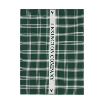 Lexington biologische katoen keukendoek 50x70 cm - Green-white - Lexington
