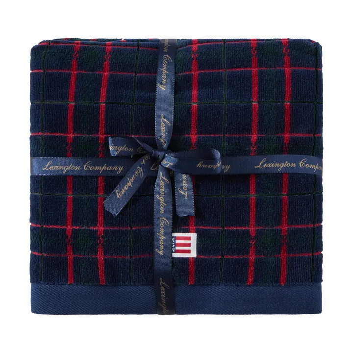Lexington checked handdoek, set van 2 - Navy-green, 50x70 cm - Lexington