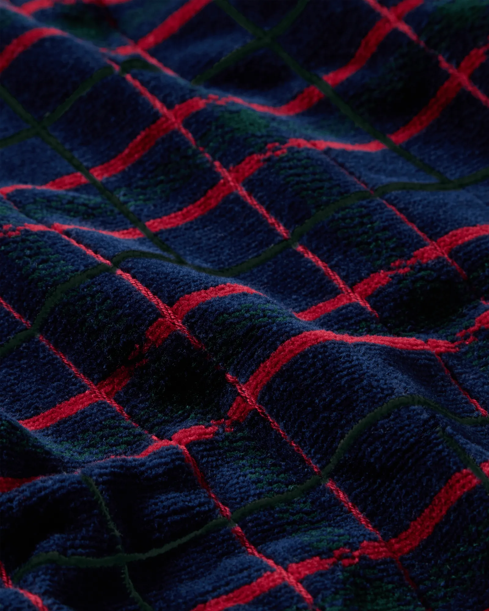 Lexington checked handdoek, set van 2, Navy-green, 50x70 cm Lexington